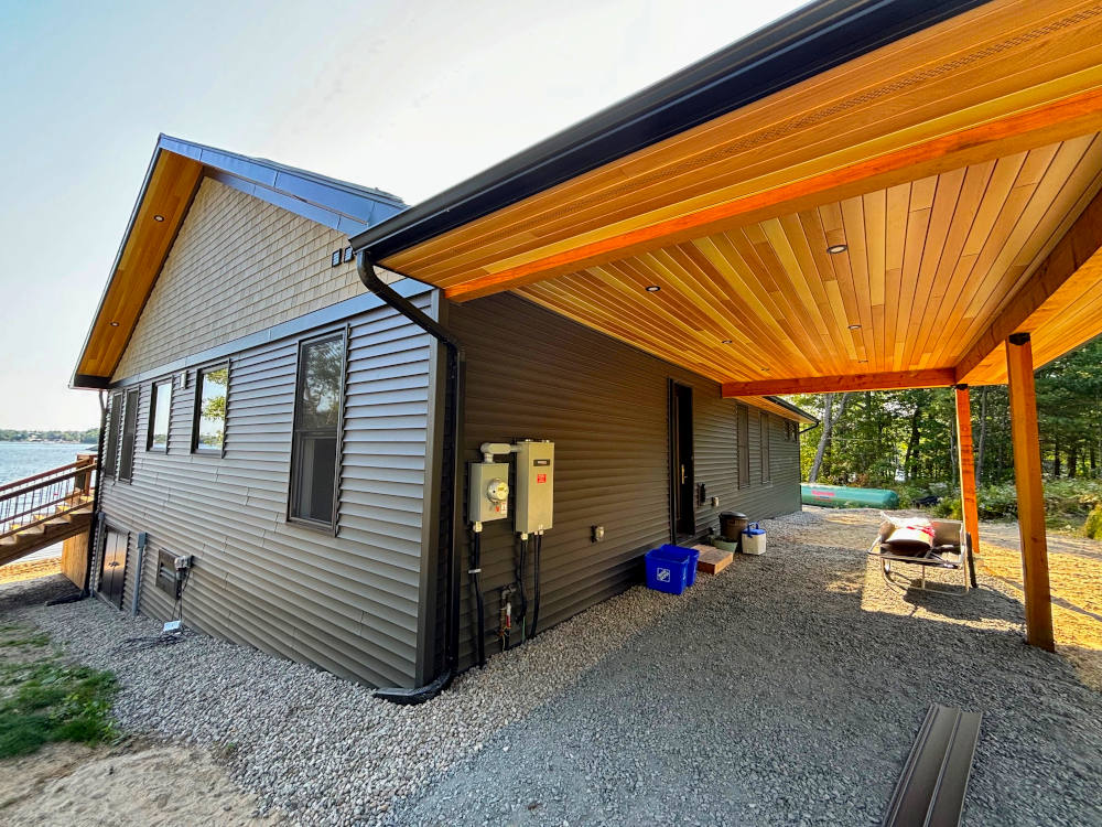 island-job-parry-sound parry sound area cottage exterior renovation